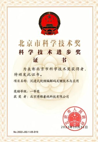 北京市科学技术进步一等奖